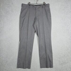 Arrow Dress Pants Mens Size 34x30 Gray Modern Fit AROFLEX Flat Front Office NWT
